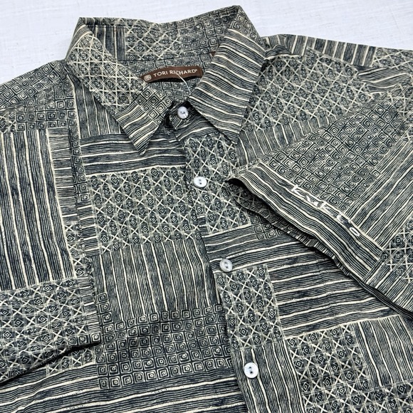 Tori Richard Cotton Lawn Aloha Shirt Mens L Made In Hawaii Kukio Resort Tapa